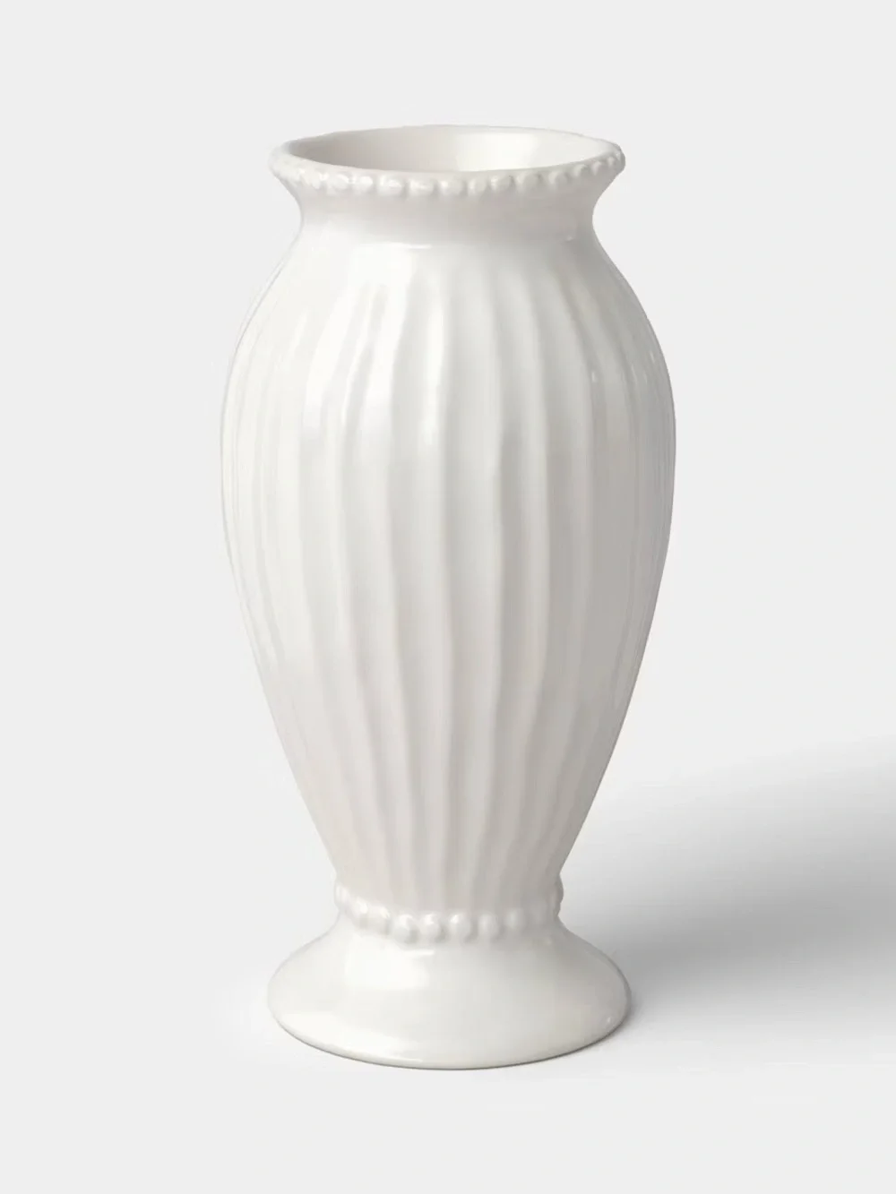 Tall Beaded Ceramic Vase Ivory - Threshold